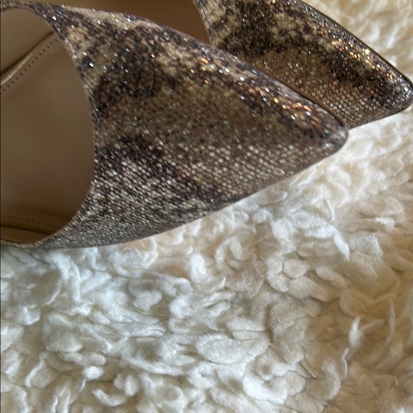 Nina Gold Heels Sparkly Kitten Slingbacks - Picture 9 of 12
